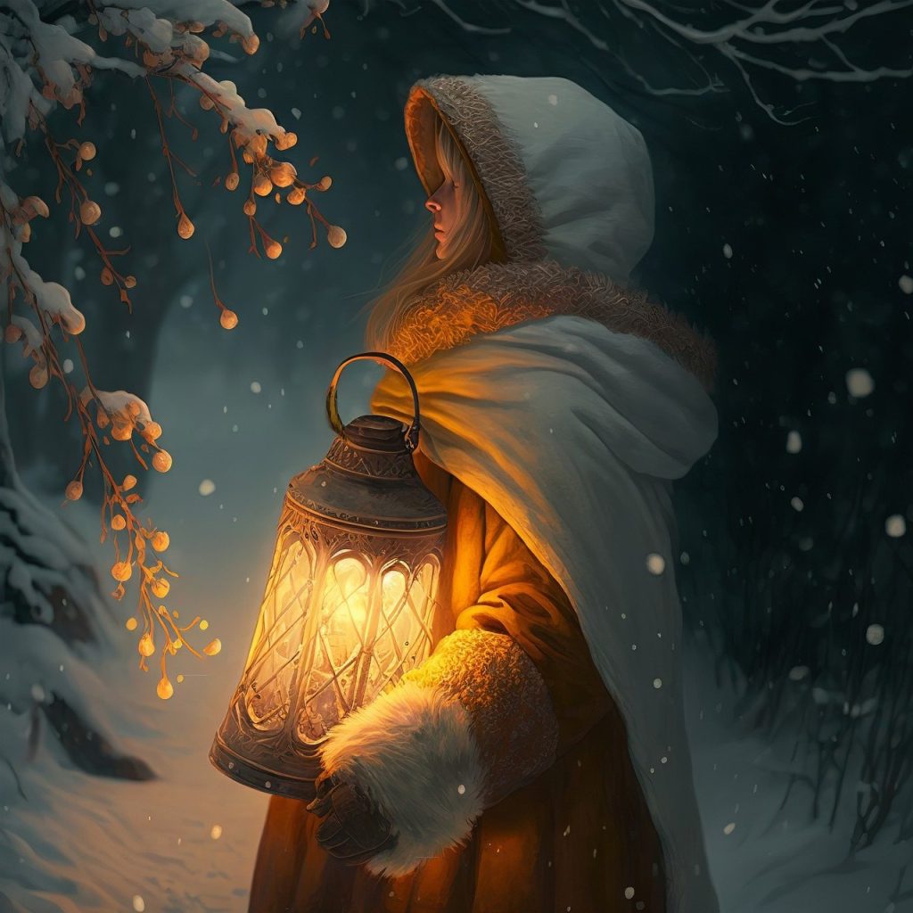 Winter Solstice snow lantern night 7695730